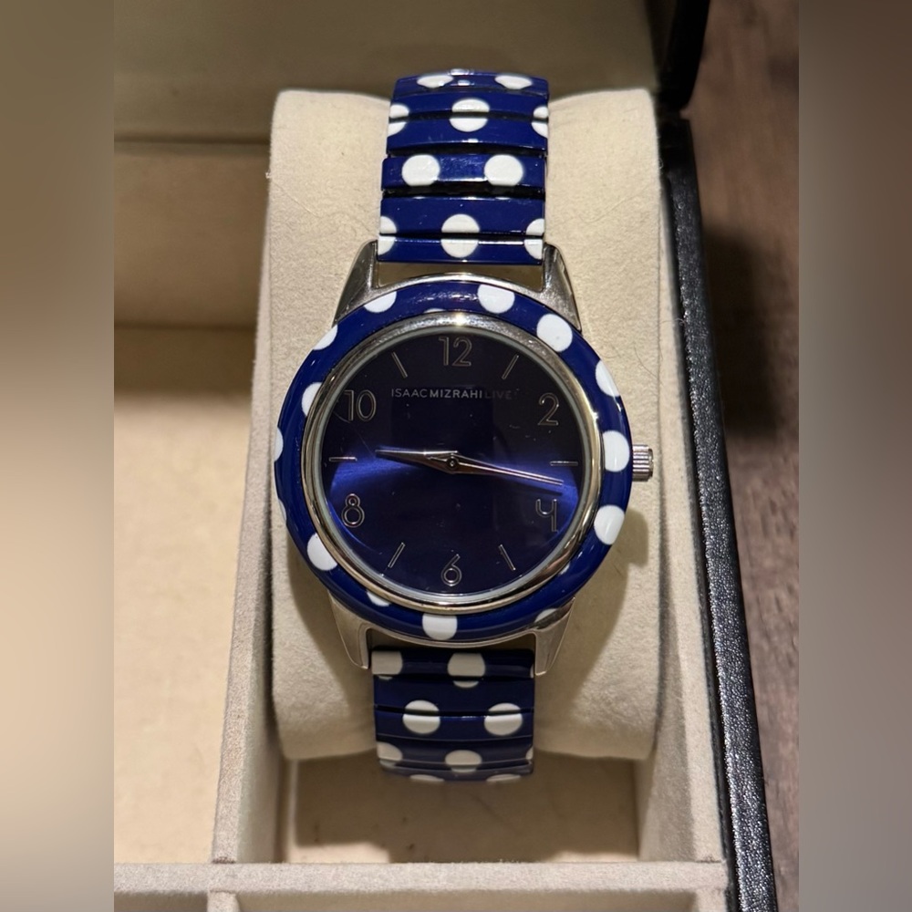 Isaac Mizrahi Blue Polka Dot Women's Watch